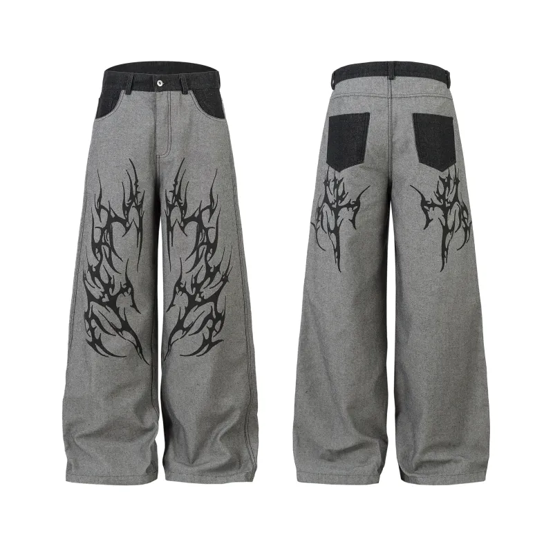 Omirad Tribal Graphic Wide-Leg Pants made by Omirad