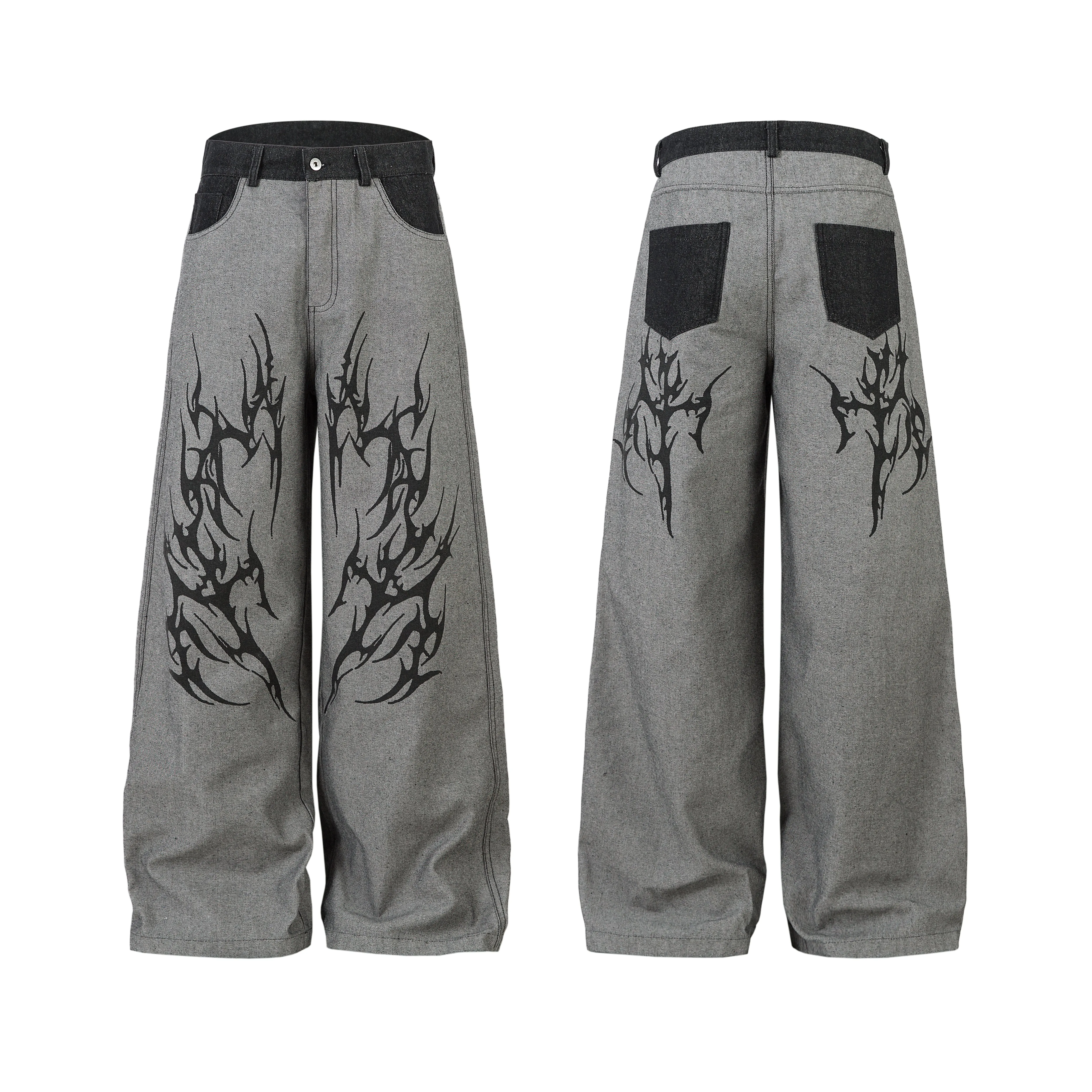 Omirad Tribal Graphic Wide-Leg Pants sold by Omirad