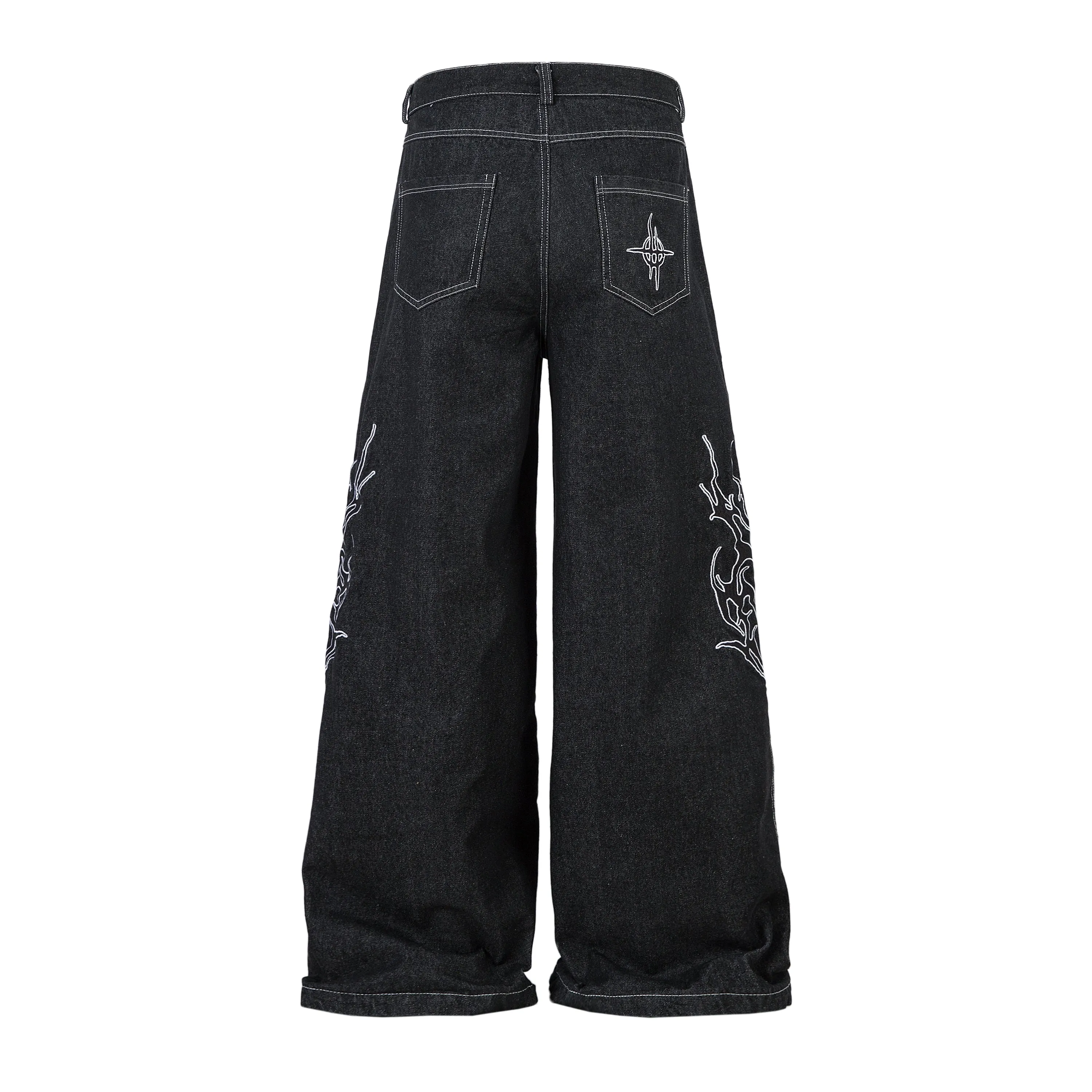 Omirad Tribal Wide-Leg Denim Pants sold by Omirad product image thumbnail 4