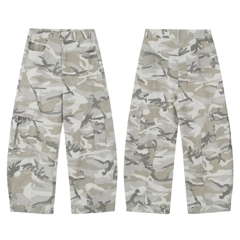 Omirad Arctic Camo Paneled Wide-Leg Pants made by Omirad