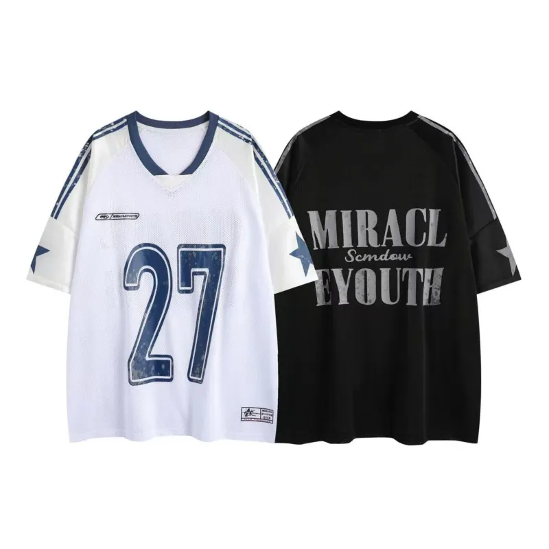 Omirad Split Mesh Sports Graphic Tee sold by Omirad