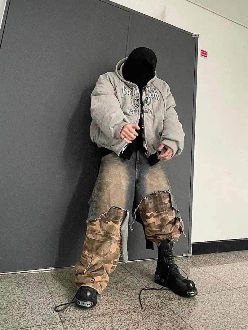 Omirad Layered Camo Denim Hybrid Pants sold by Omirad product image thumbnail 4