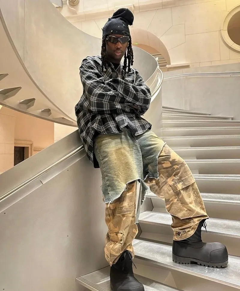 Omirad Layered Camo Denim Hybrid Pants sold by Omirad product image thumbnail 3