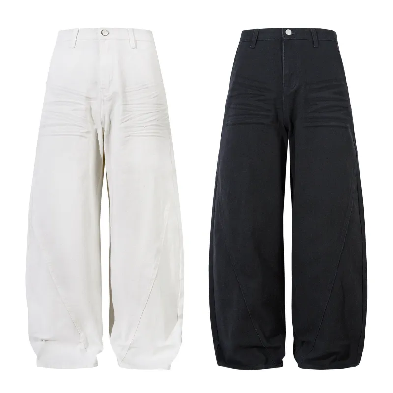 Omirad Essential Curved Wide-Leg Pants made by Omirad