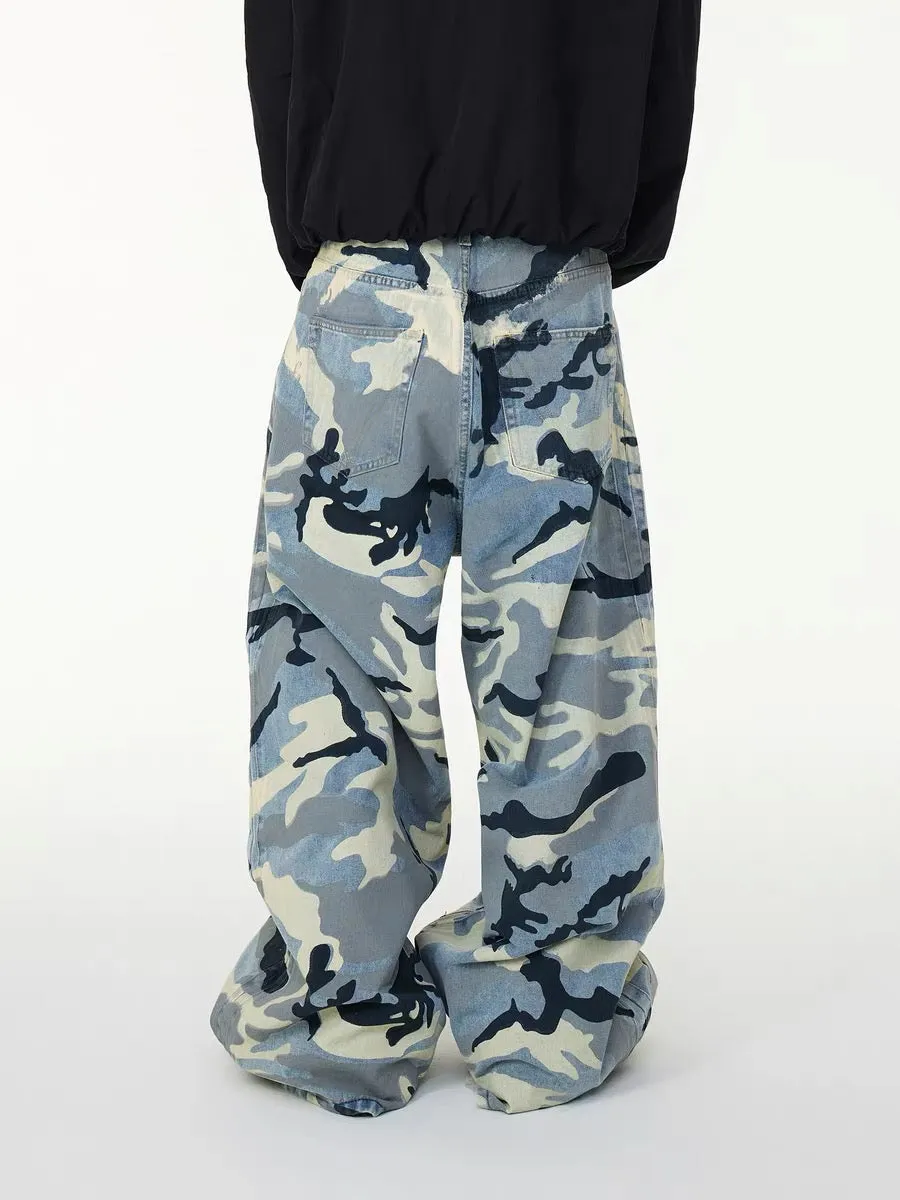 Omirad Camo Wide-Leg Denim Pants sold by Omirad product image thumbnail 5