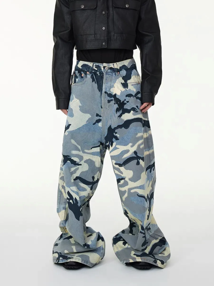 Omirad Camo Wide-Leg Denim Pants sold by Omirad product image thumbnail 3