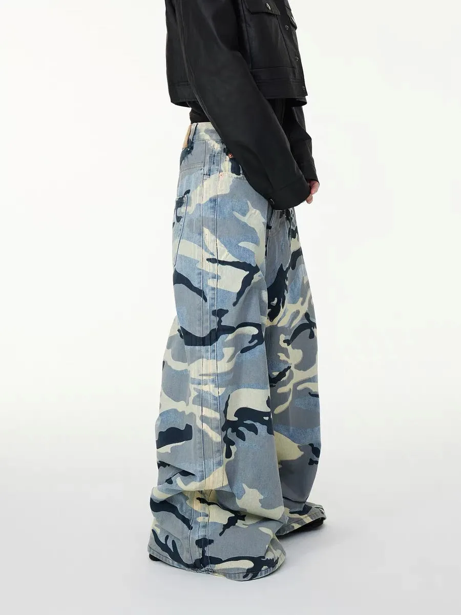 Omirad Camo Wide-Leg Denim Pants sold by Omirad product image thumbnail 4