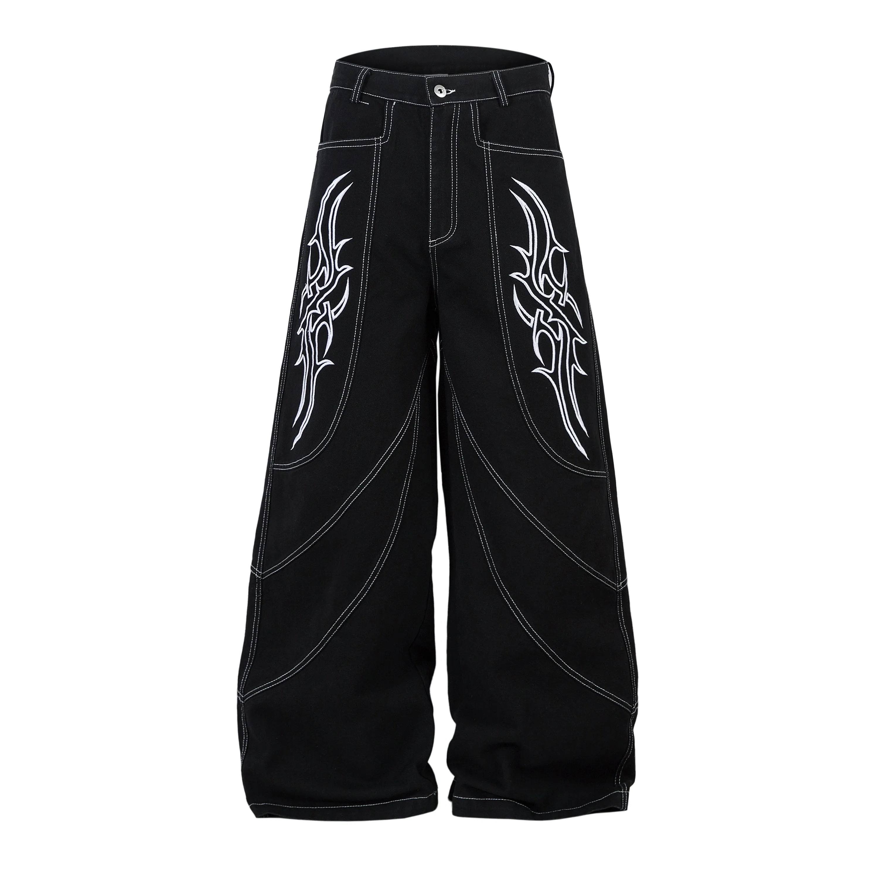 Omirad Tribal Stitch Wide-Leg Jeans sold by Omirad product image thumbnail 2