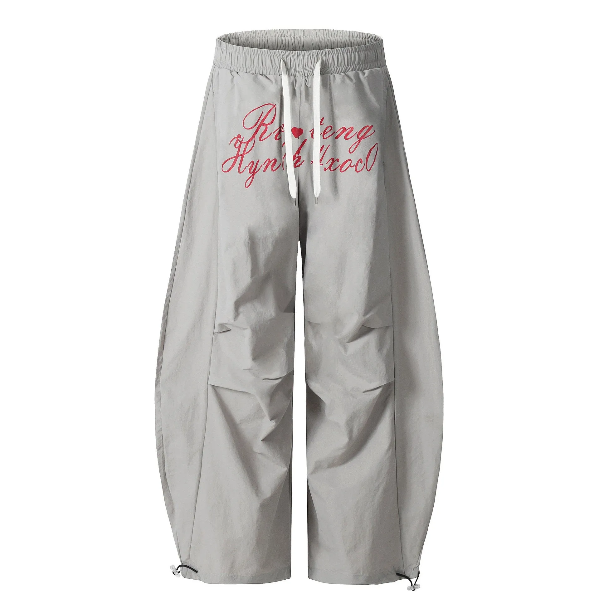 Omirad Script Graphic Nylon Wide-Leg Pants sold by Omirad