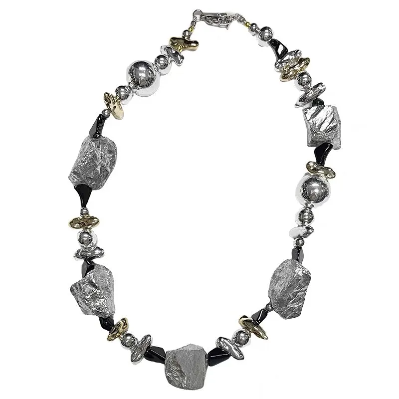 Personalized Natural Stone Beaded Necklace made by Omirad