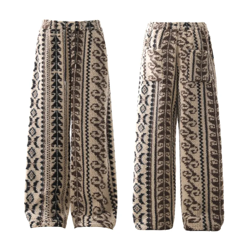 Omirad Tribal Fleece Wide-Leg Pants sold by Omirad