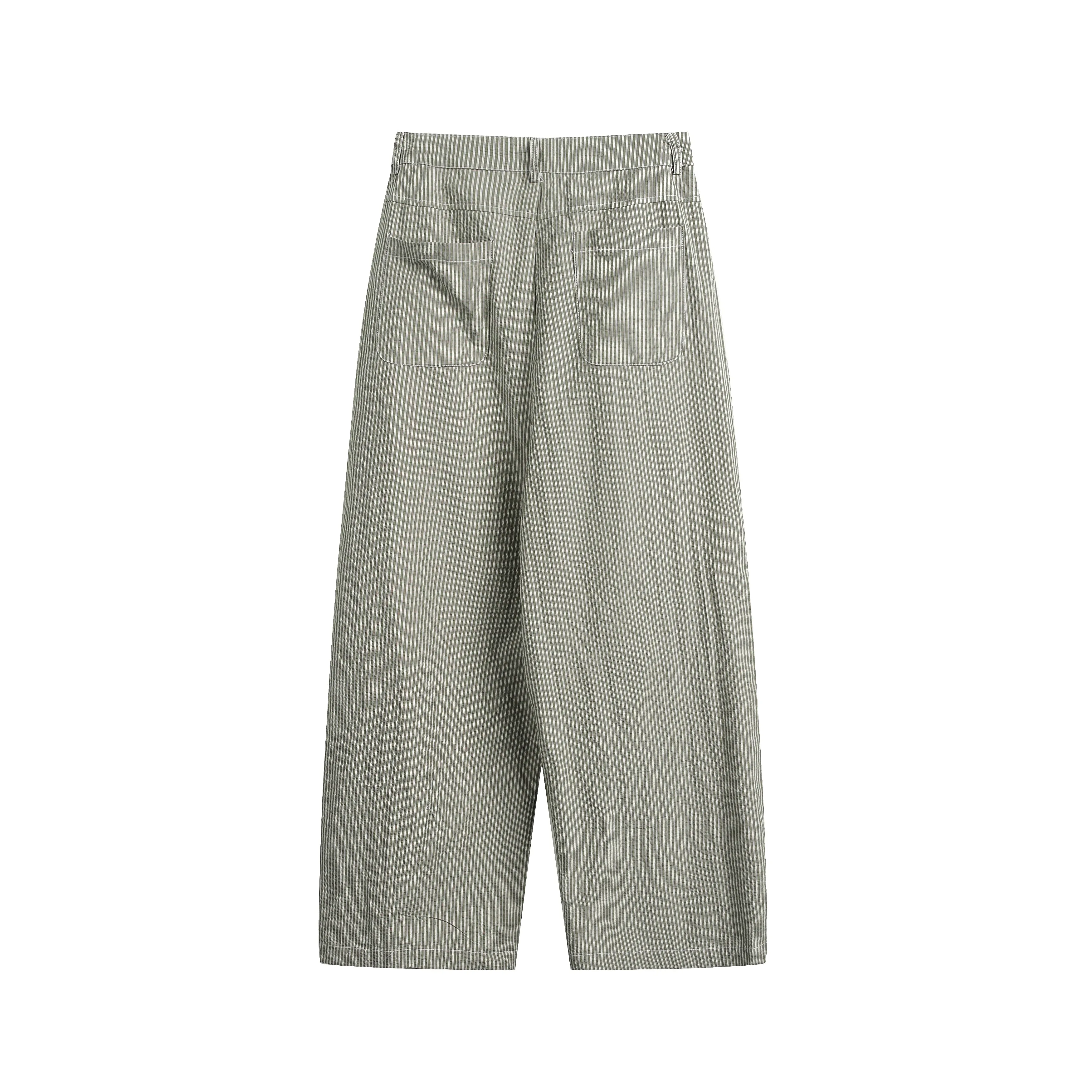 Omirad Pinstripe Wide-Leg Cotton Pants sold by Omirad product image thumbnail 2