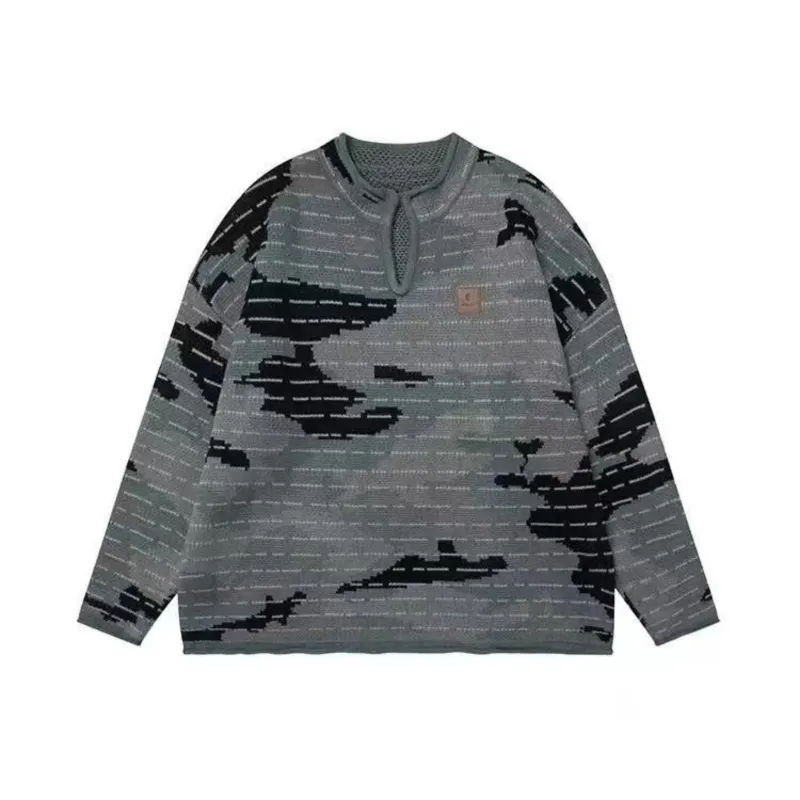 Omirad Tactical Camo V-Neck Knit Pullover sold by Omirad