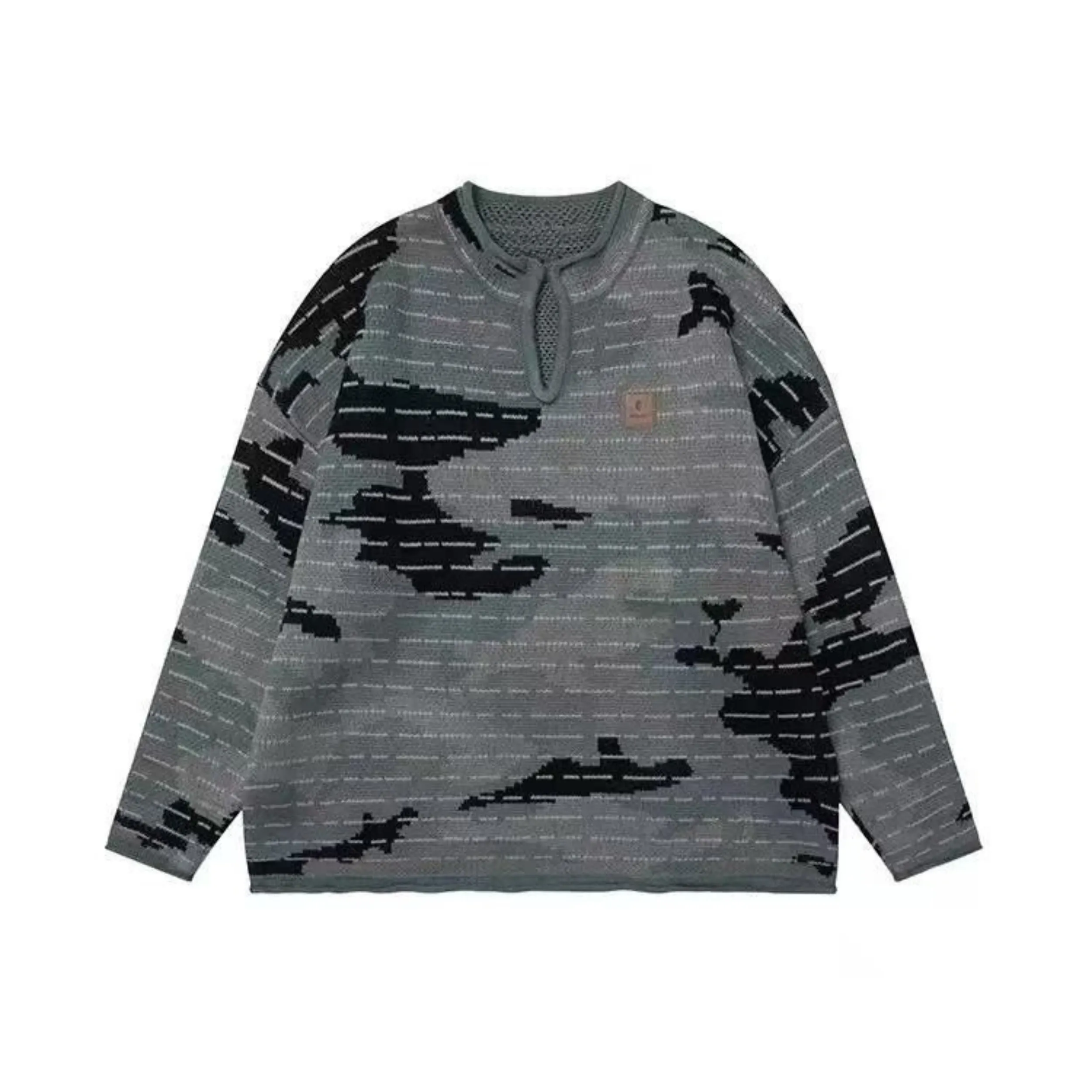Omirad Tactical Camo V-Neck Knit Pullover sold by Omirad