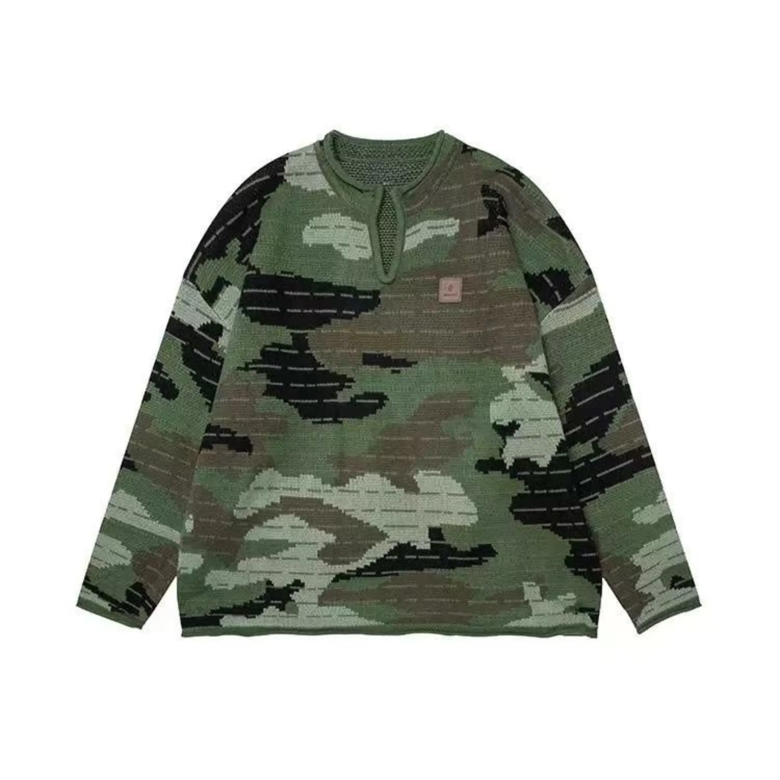 Omirad Tactical Camo V-Neck Knit Pullover sold by Omirad product image thumbnail 3