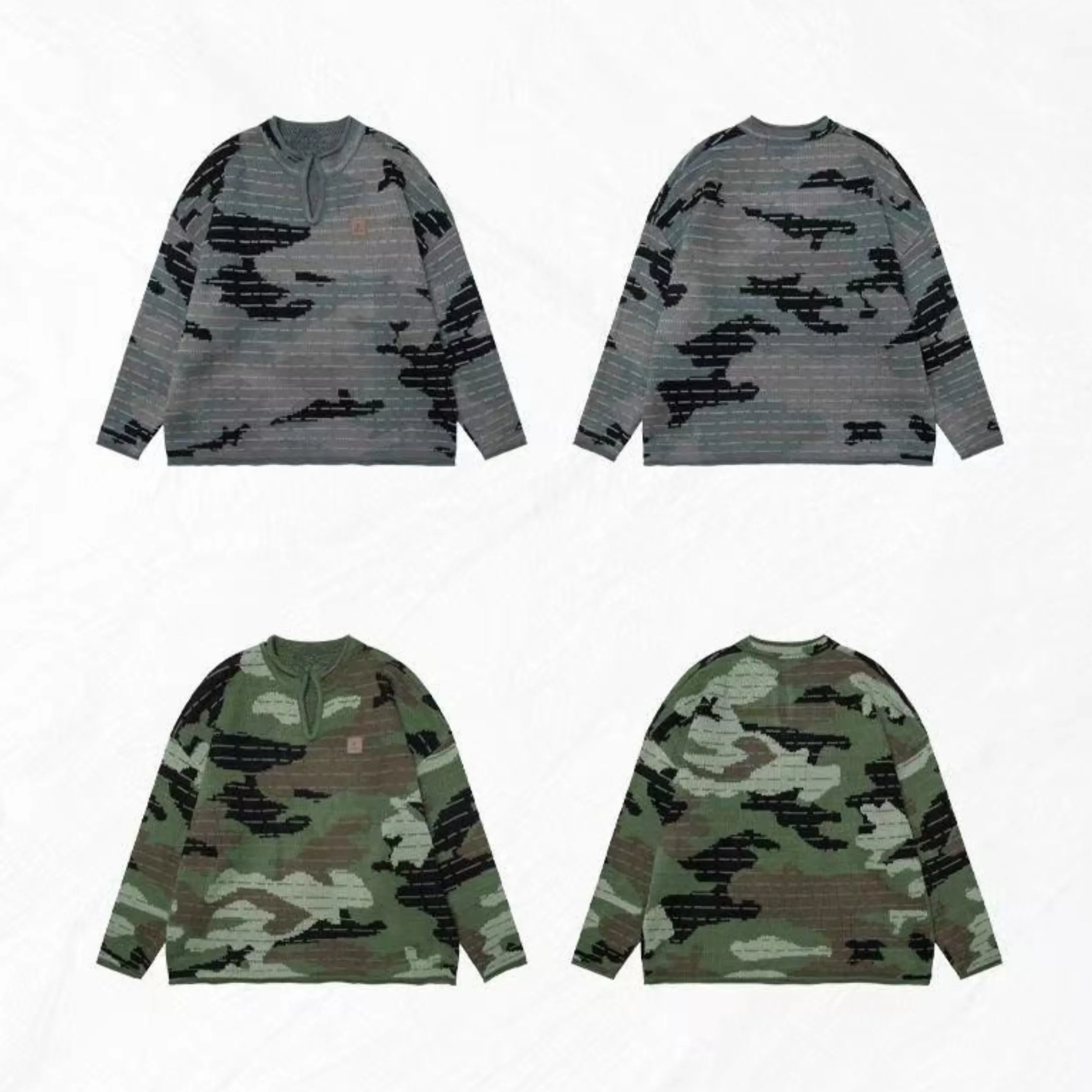 Omirad Tactical Camo V-Neck Knit Pullover sold by Omirad product image thumbnail 5