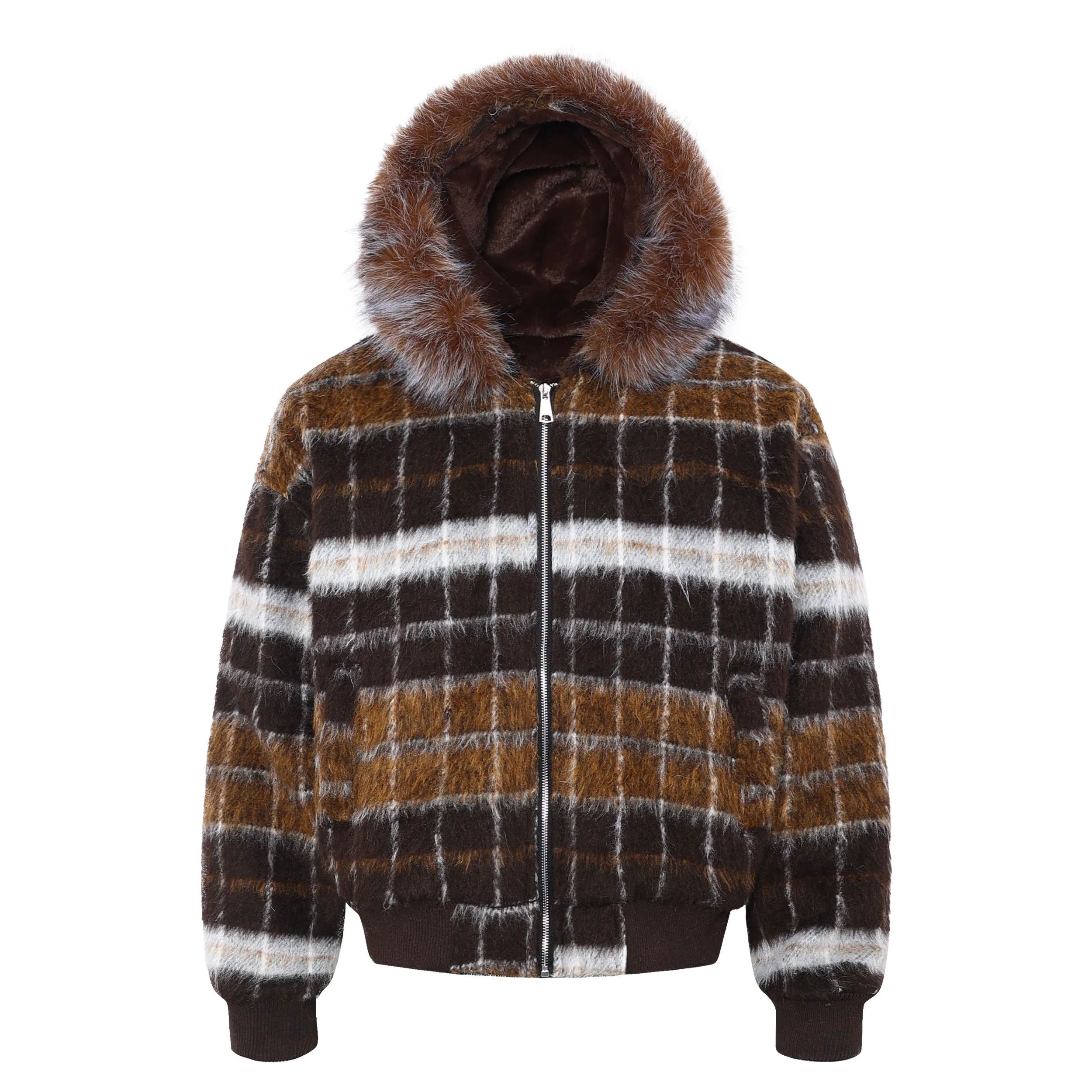 Omirad Fur-Hood Plaid Performance Jacket sold by Omirad product image thumbnail 2