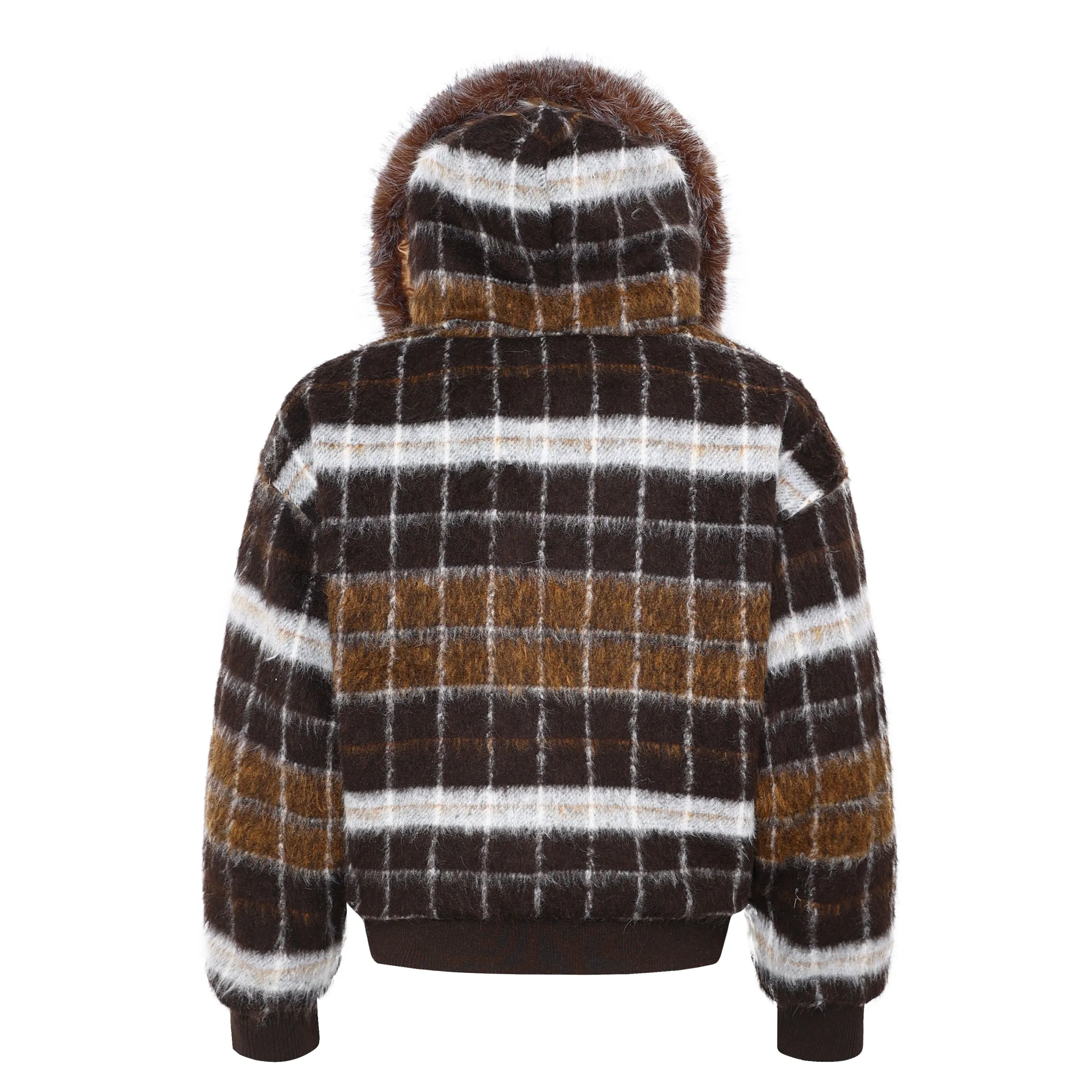 Omirad Fur-Hood Plaid Performance Jacket sold by Omirad product image thumbnail 3