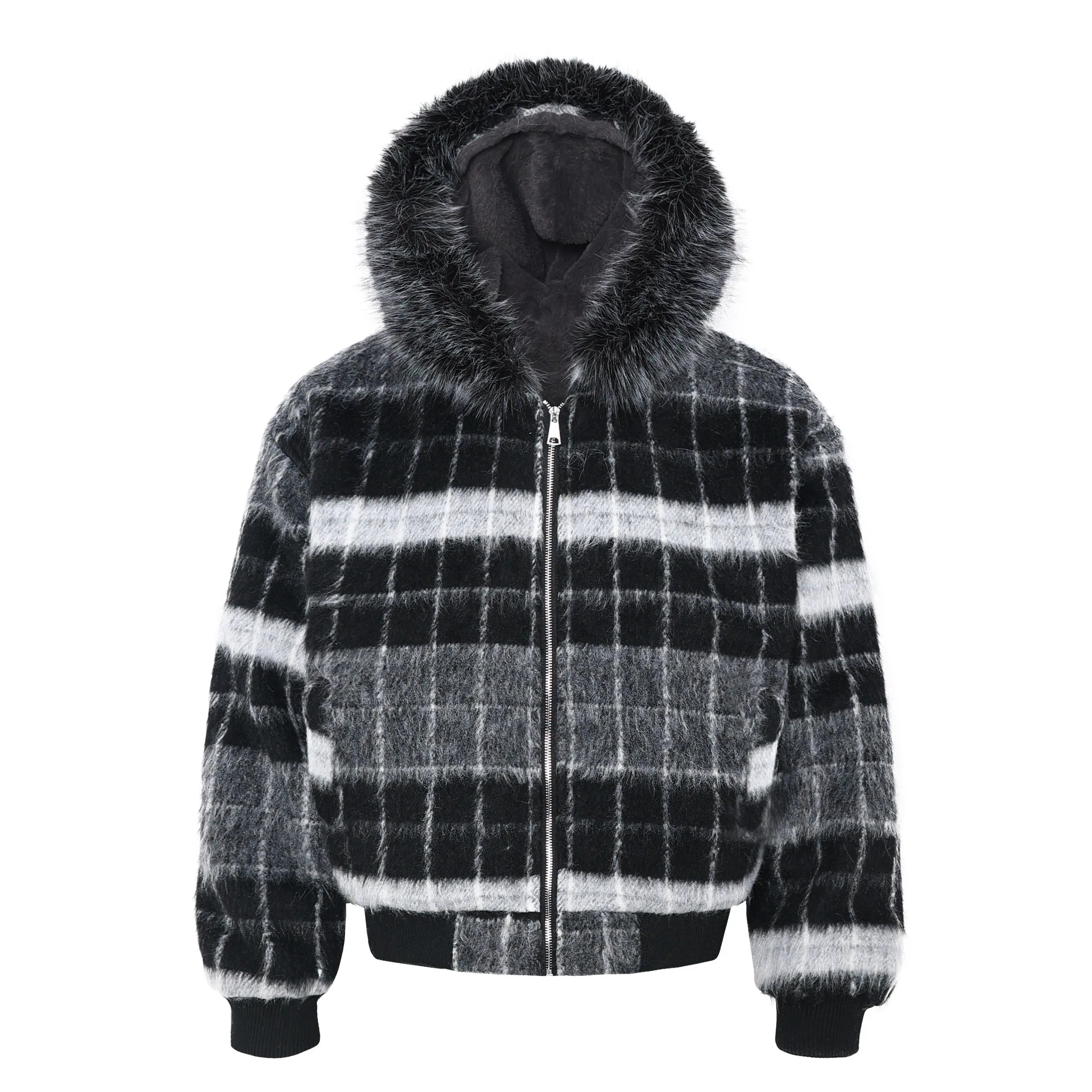 Omirad Fur-Hood Plaid Performance Jacket sold by Omirad product image thumbnail 4