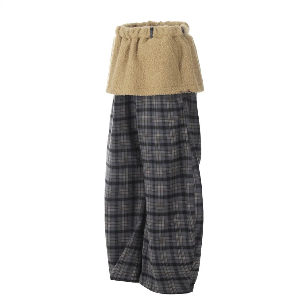 Omirad Layered Fleece Plaid Wide-Leg Pants sold by Omirad product image thumbnail 3