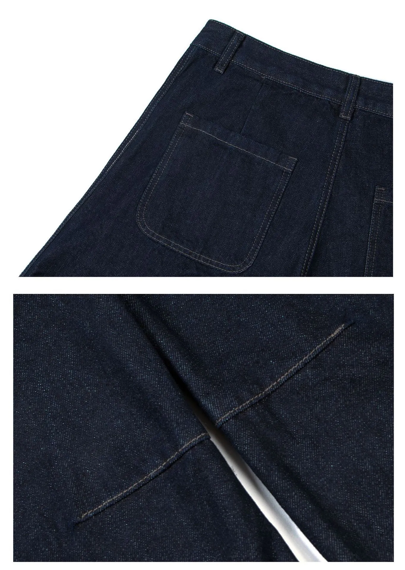Omirad Curved Seam Wide-Leg Denim Pants sold by Omirad product image thumbnail 5