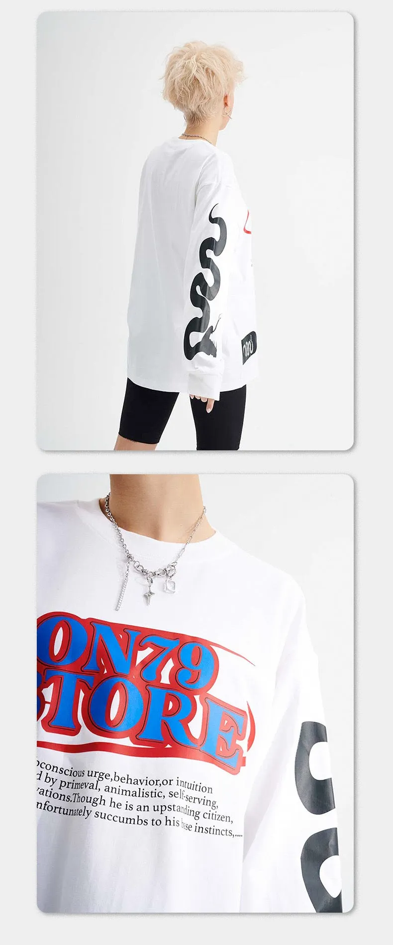 Omirad ON78 Graphic Long-Sleeve Cotton Tee sold by Omirad product image thumbnail 3