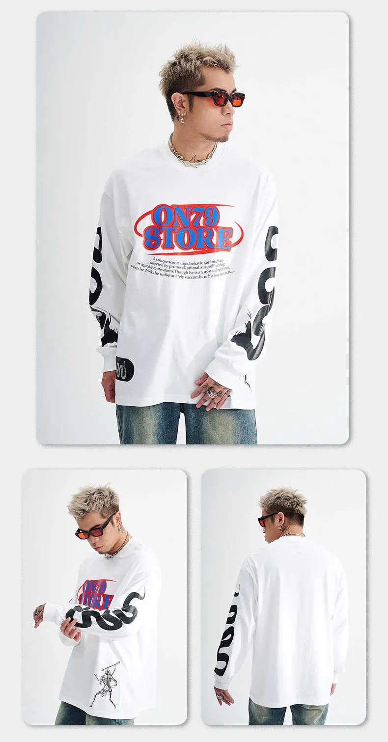 Omirad ON78 Graphic Long-Sleeve Cotton Tee sold by Omirad product image thumbnail 4