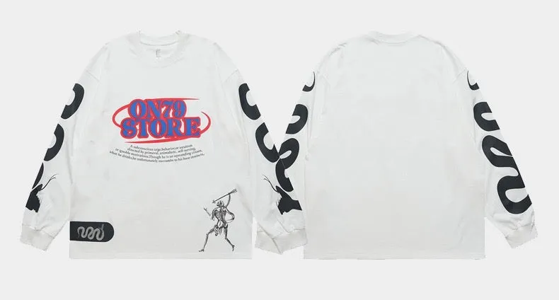 Omirad ON78 Graphic Long-Sleeve Cotton Tee sold by Omirad product image thumbnail 2