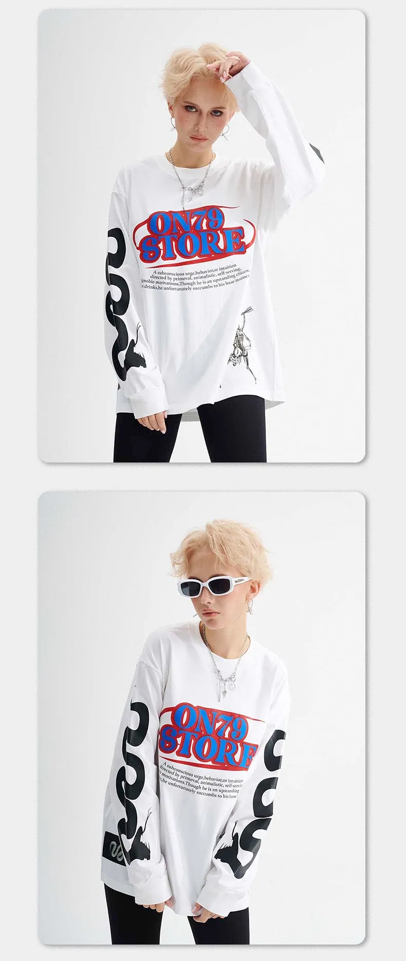 Omirad ON78 Graphic Long-Sleeve Cotton Tee sold by Omirad product image thumbnail 5