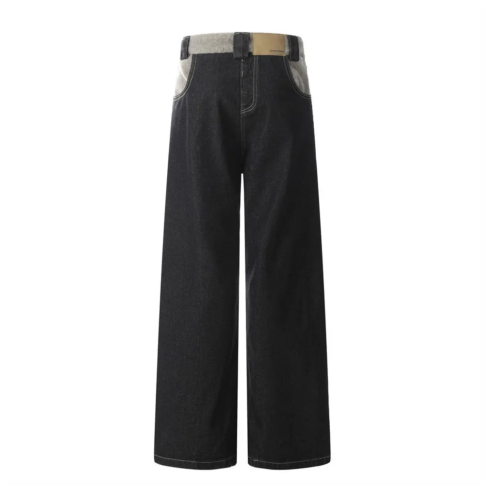 Omirad Fleece-Waist Wide-Leg Denim Pants sold by Omirad product image thumbnail 4