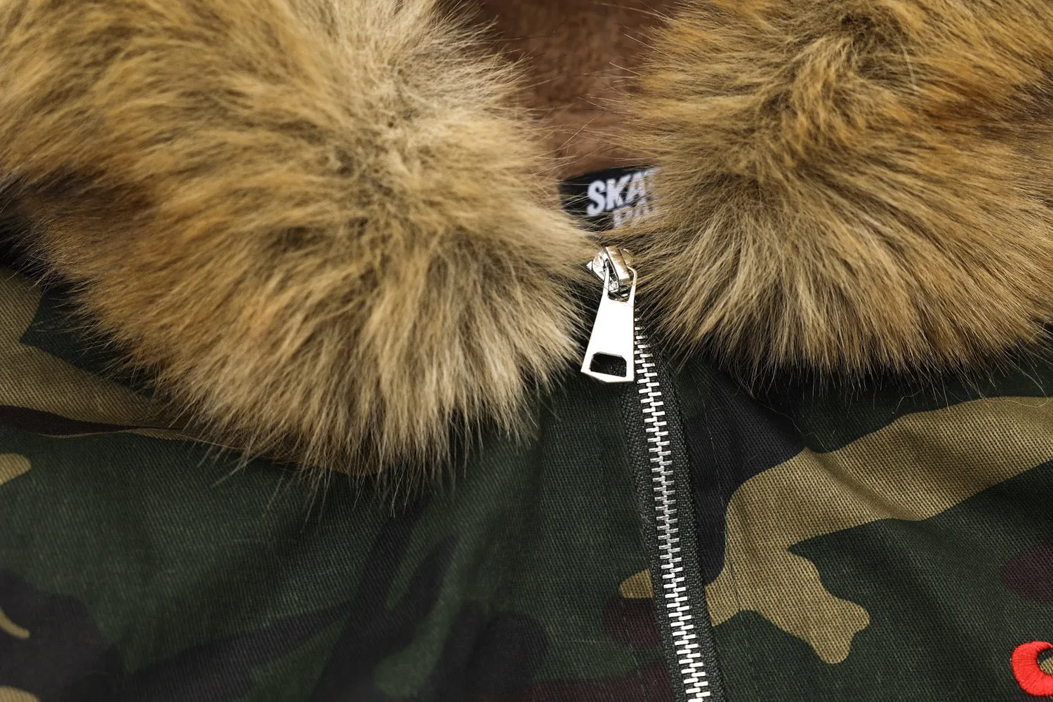 Omirad Camo Faux-Fur Hooded Embroidered Jacket sold by Omirad product image thumbnail 5