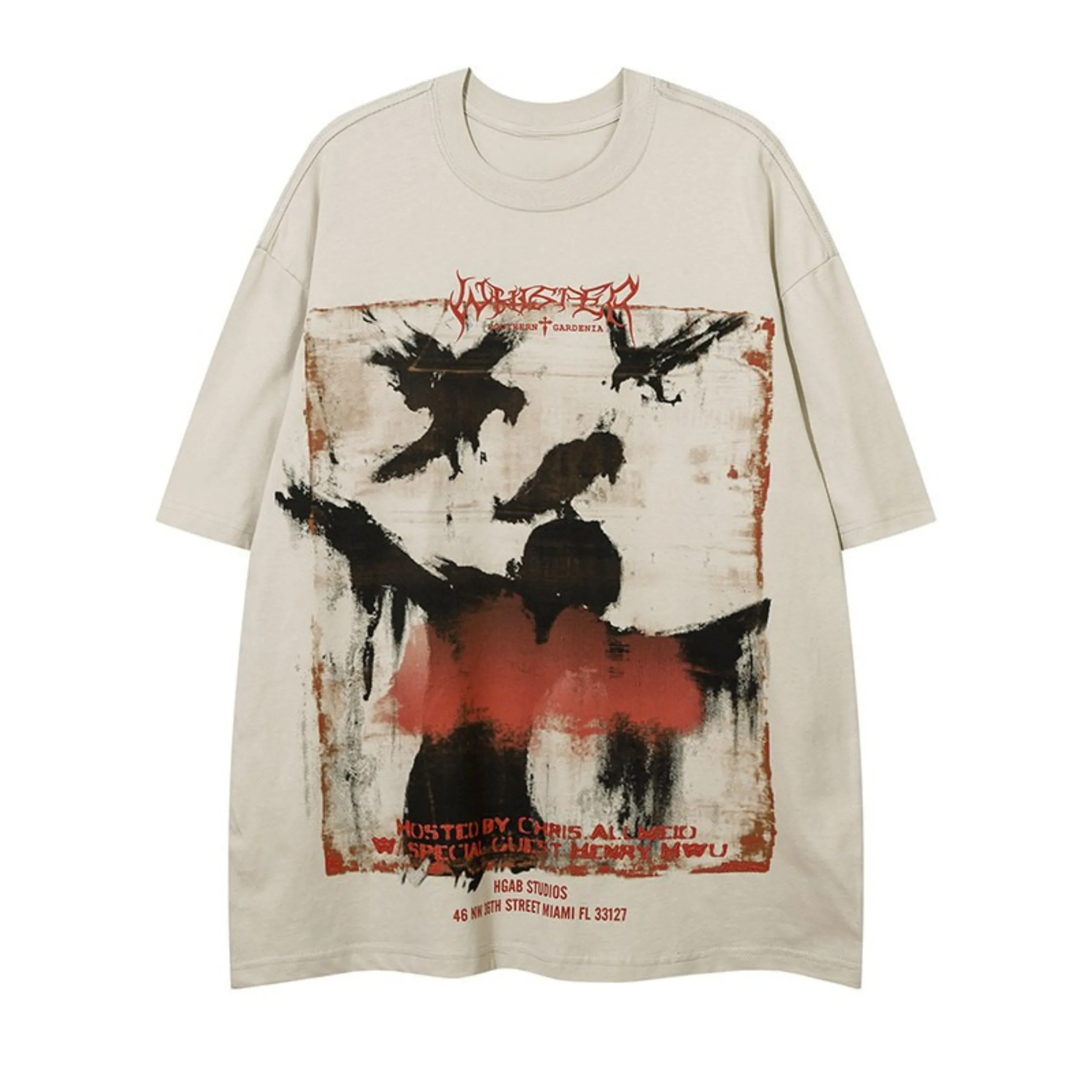 Omirad Distressed Raven Graphic Tee sold by Omirad product image thumbnail 5