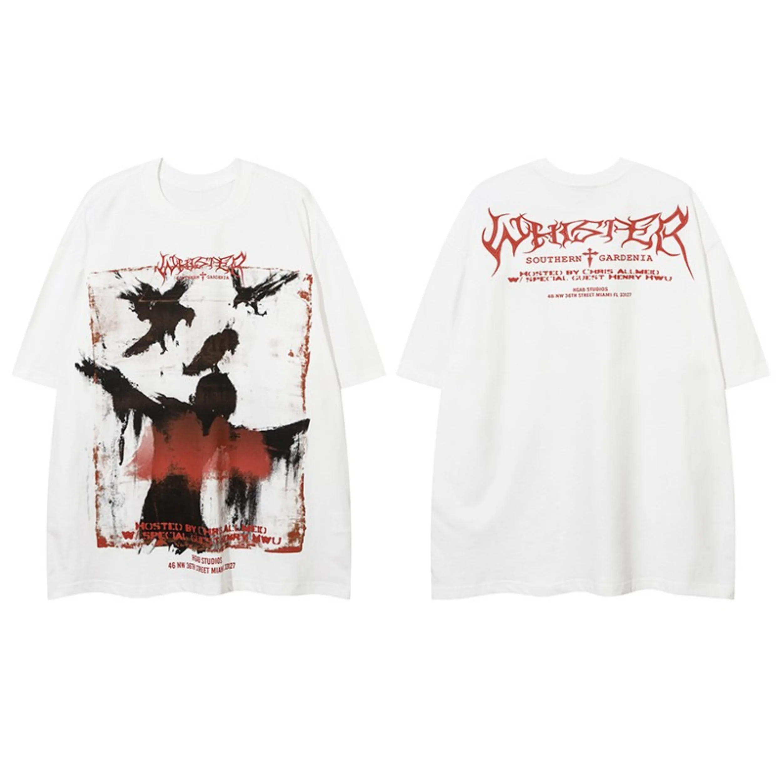 Omirad Distressed Raven Graphic Tee sold by Omirad product image thumbnail 4