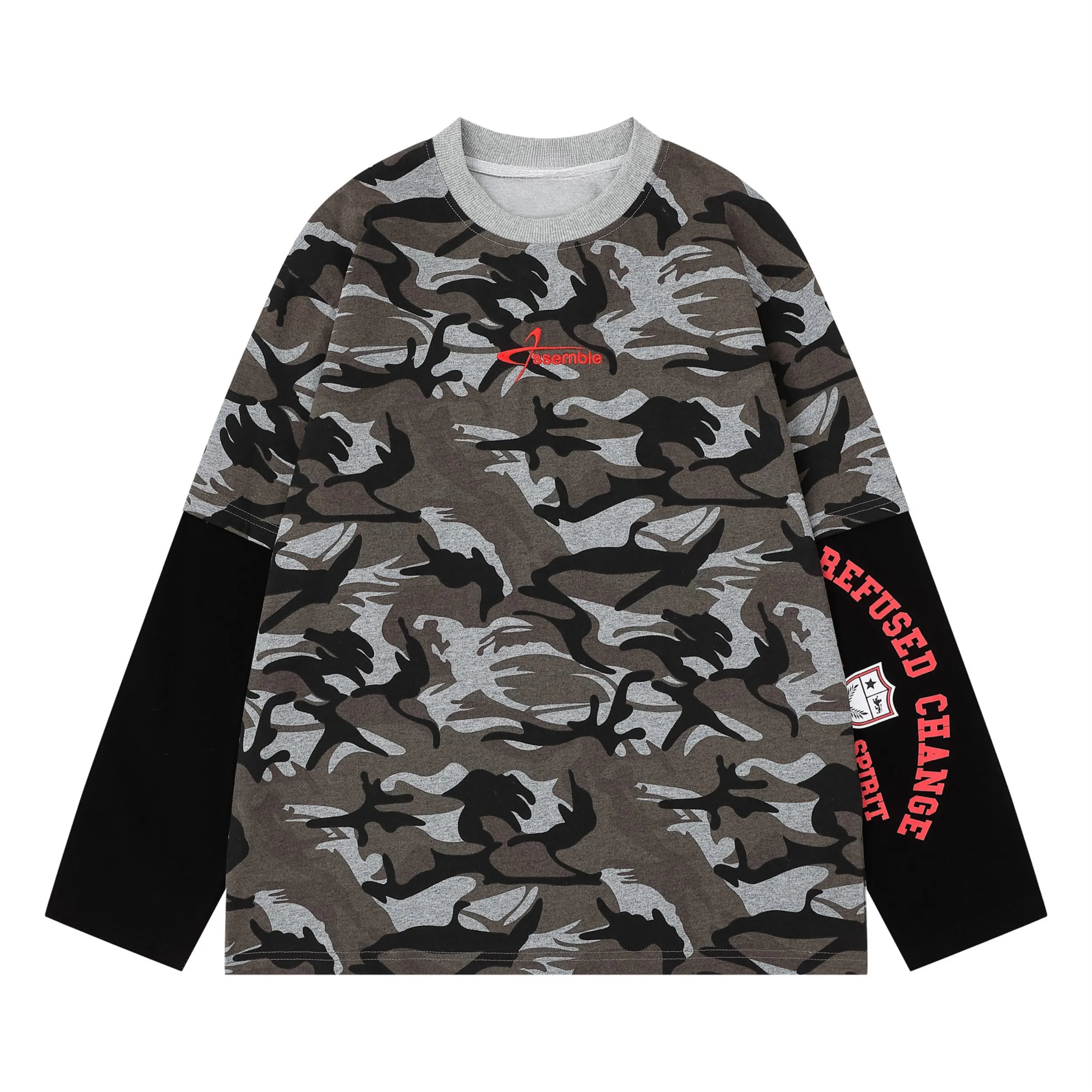 Omirad Layered Camo Long Sleeve Tee sold by Omirad product image thumbnail 4