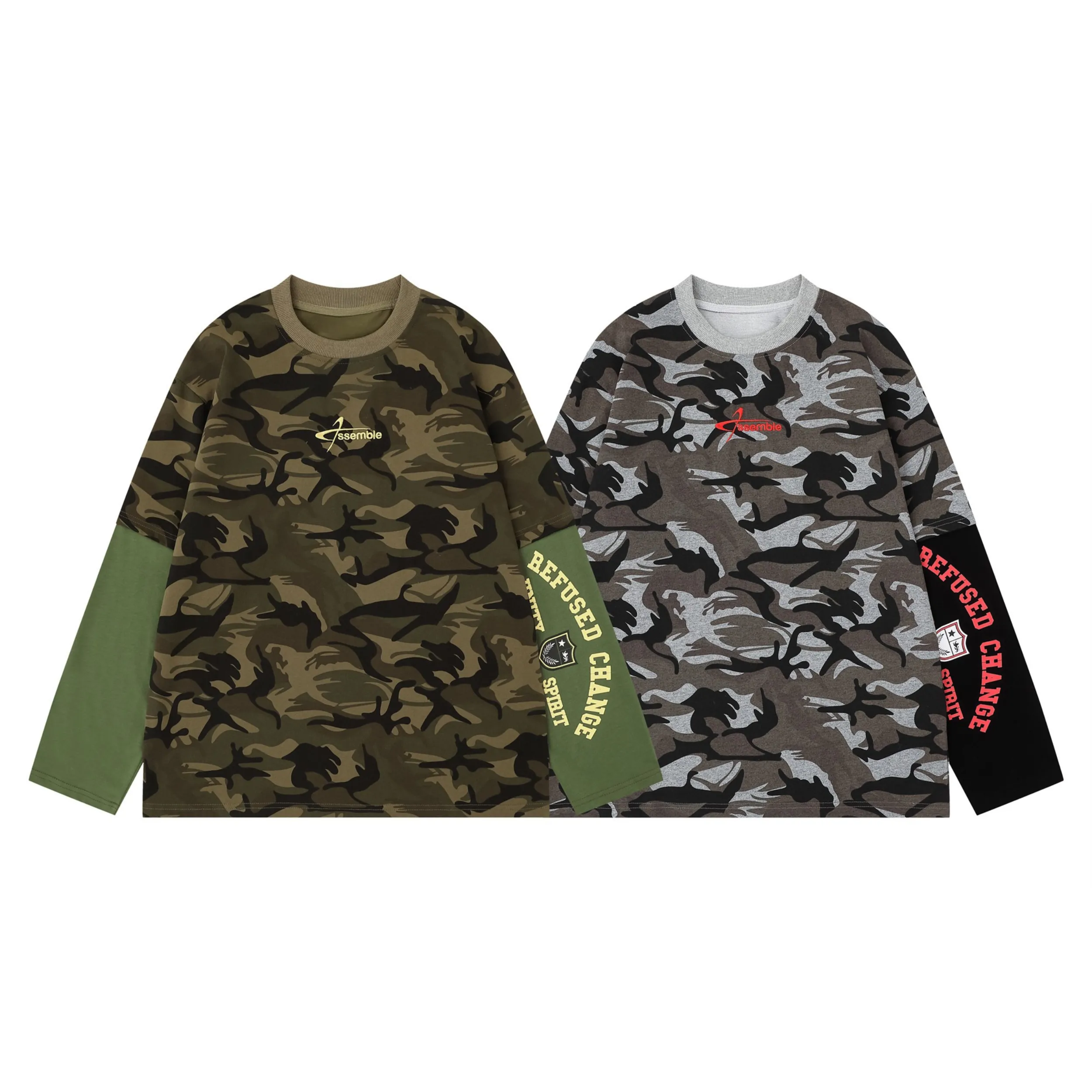 Omirad Layered Camo Long Sleeve Tee sold by Omirad