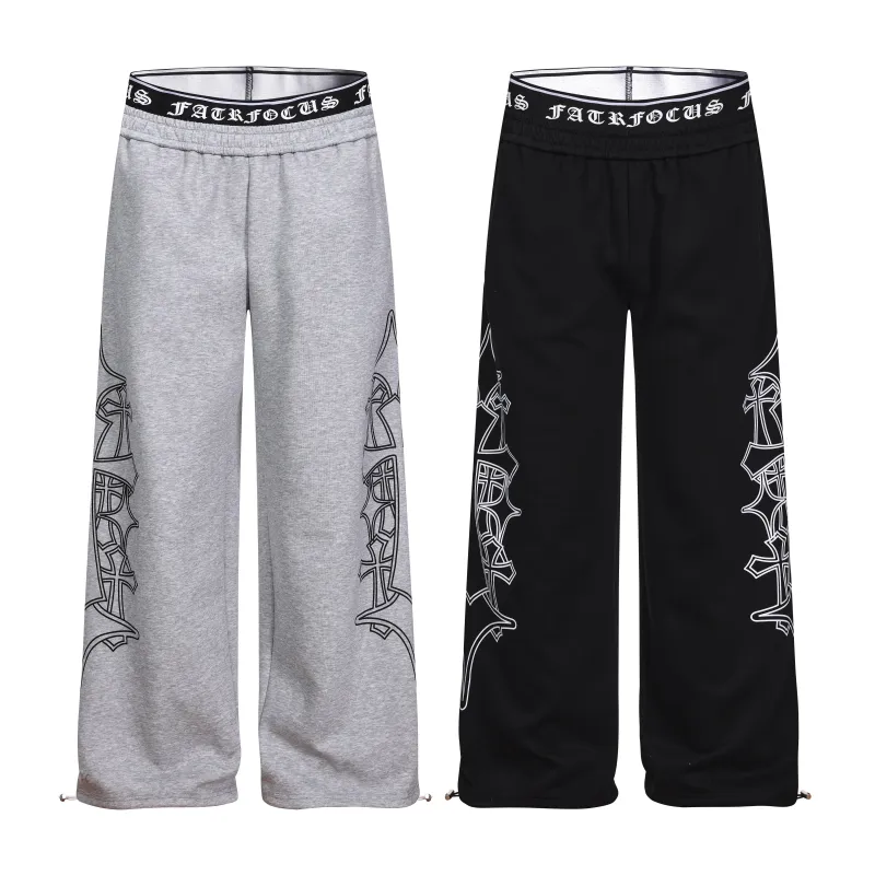 Omirad Gothic Outline Wide-Leg Sweatpants made by Omirad