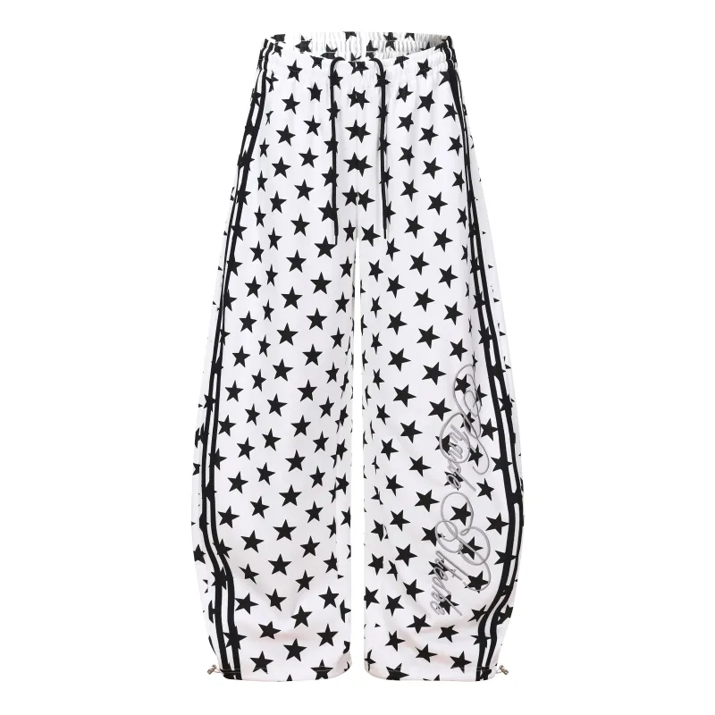 Omirad Star Print Wide-Leg Sweatpants made by Omirad