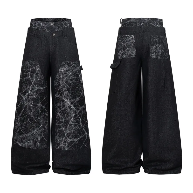 Omirad Cracked Panel Wide-Leg Pants made by Omirad