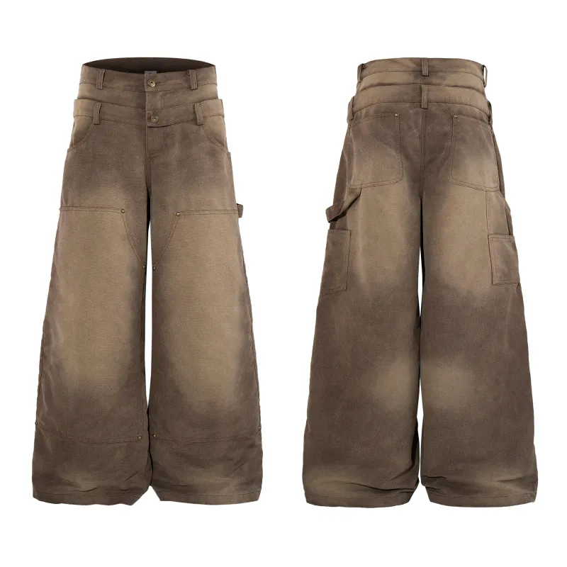 Omirad Vintage Utility Wide-Leg Pants made by Omirad