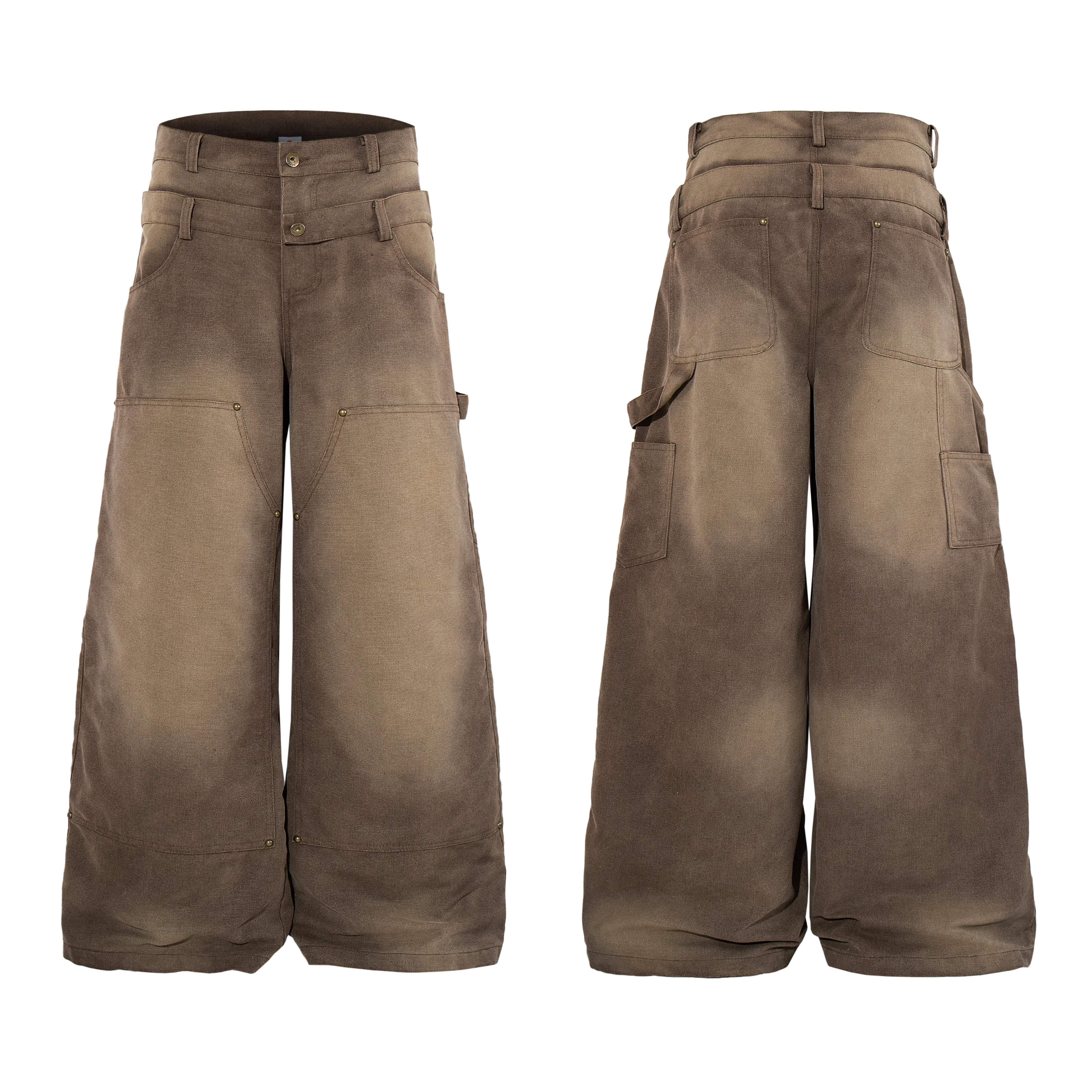Omirad Vintage Utility Wide-Leg Pants sold by Omirad