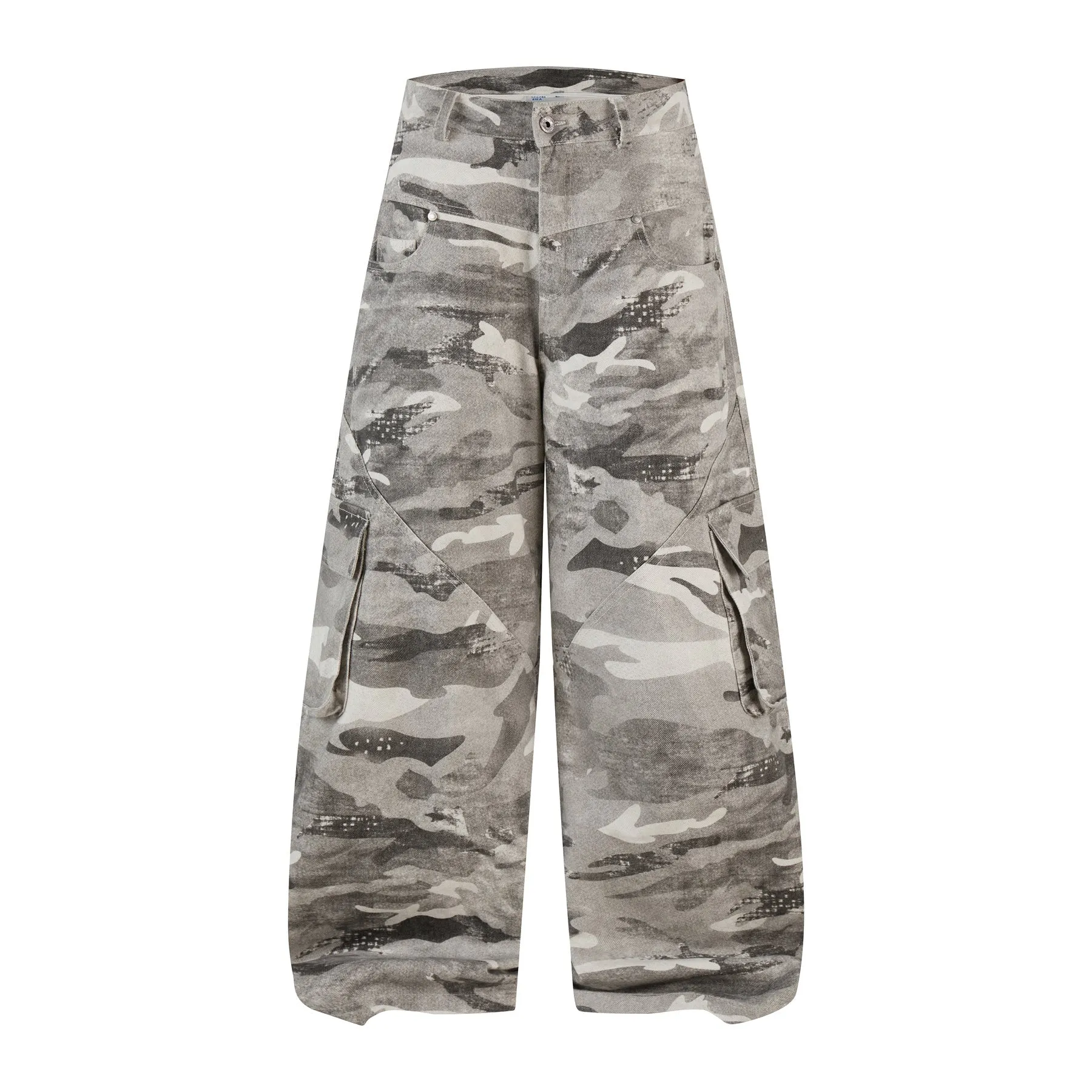 Omirad Camo Panelled Wide-Leg Pants sold by Omirad
