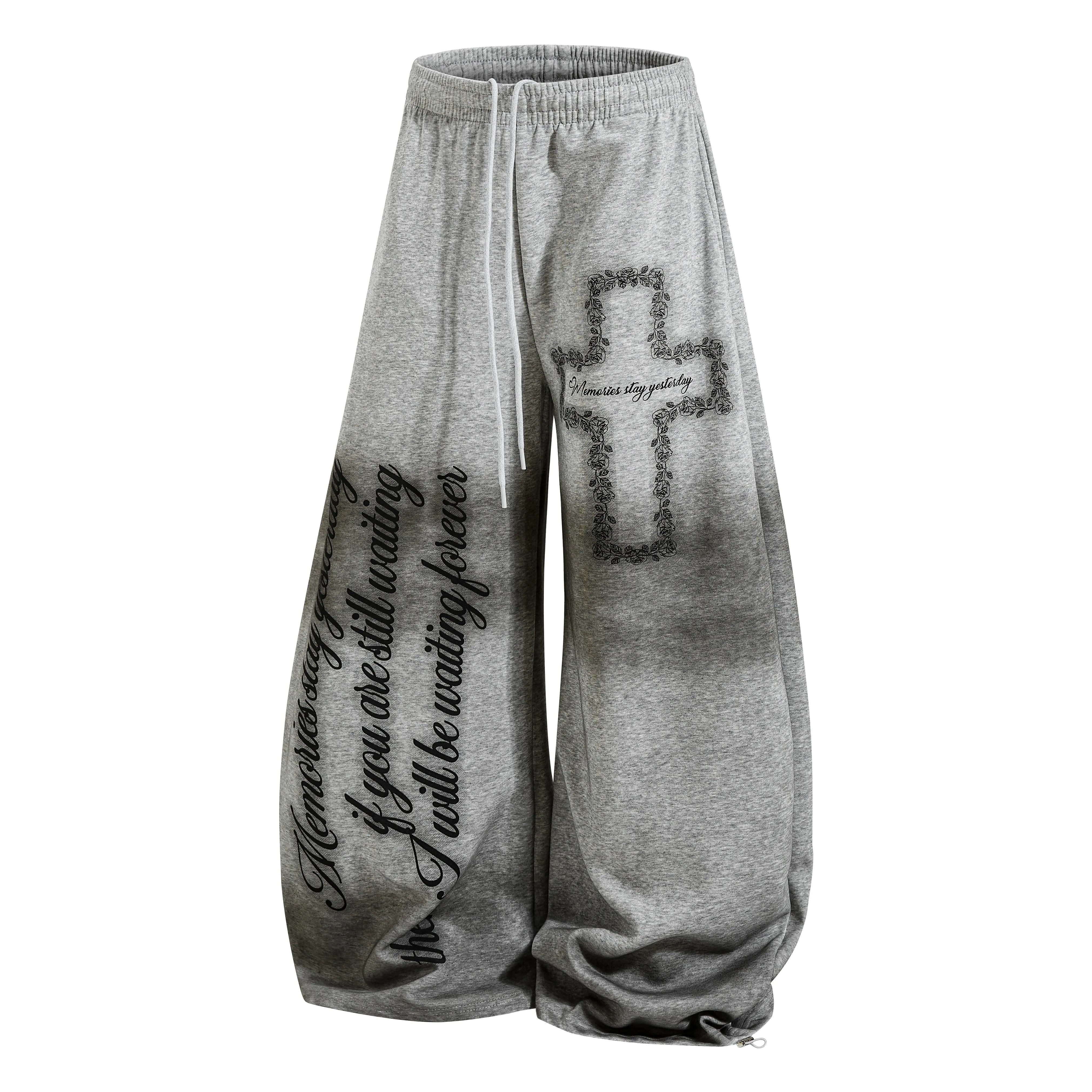 Omirad Cross Script Wide-Leg Sweatpants sold by Omirad product image thumbnail 3
