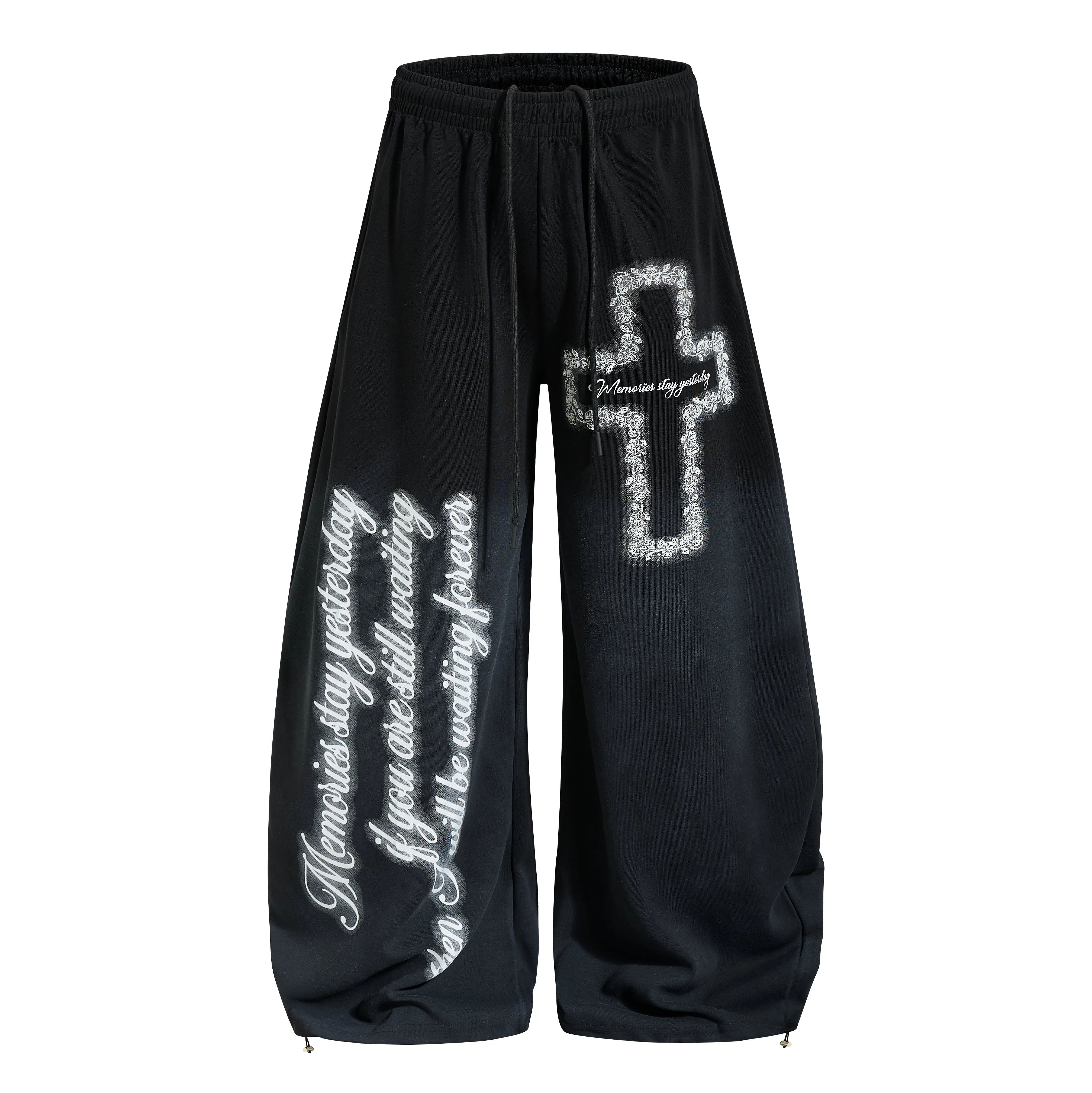 Omirad Cross Script Wide-Leg Sweatpants sold by Omirad product image thumbnail 5
