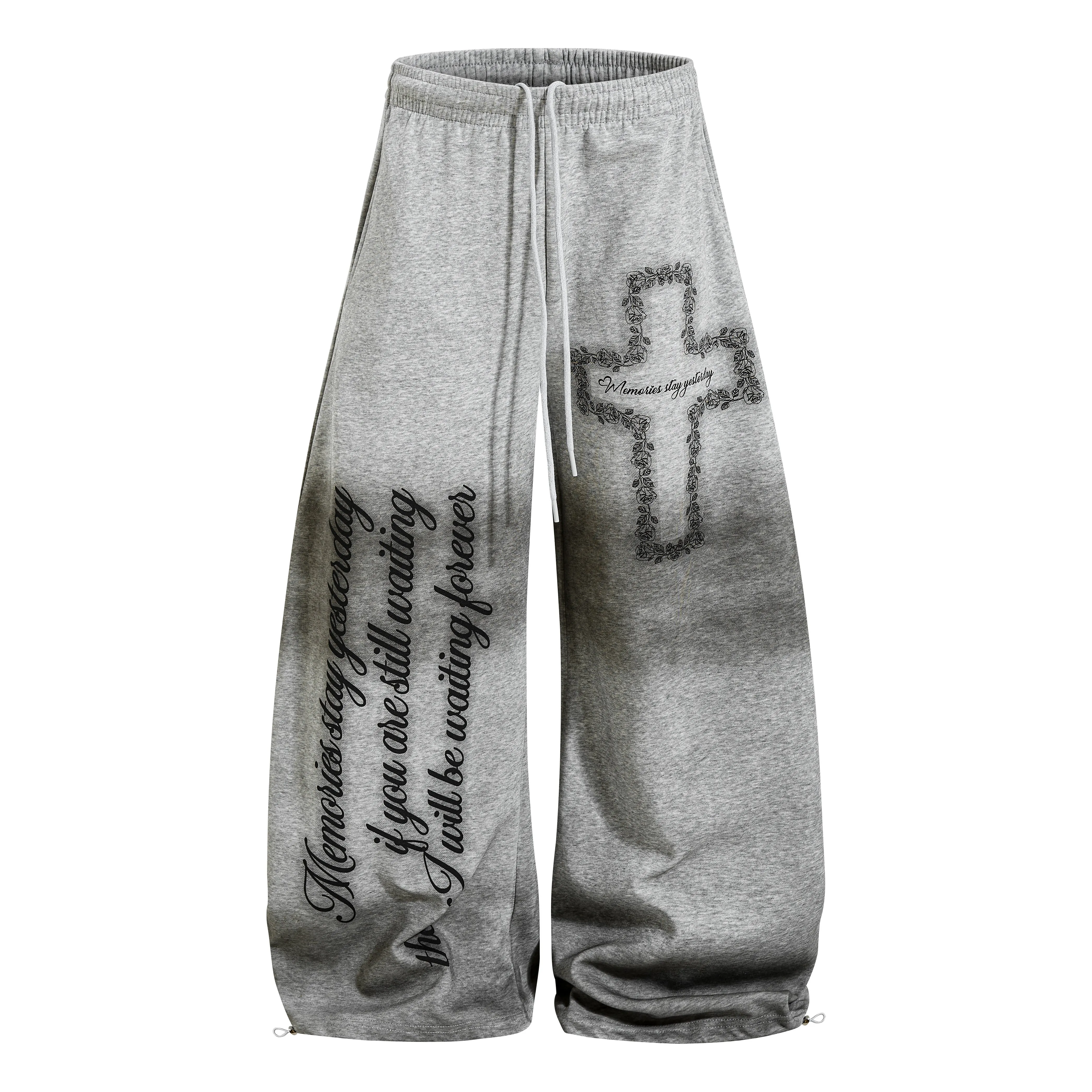 Omirad Cross Script Wide-Leg Sweatpants sold by Omirad product image thumbnail 2