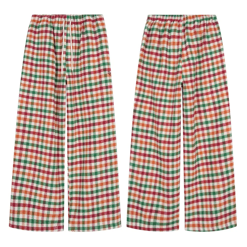 Omirad Vintage Plaid Wide-Leg Pants made by Omirad