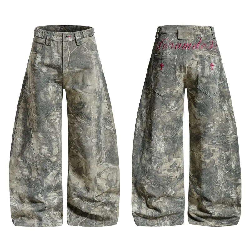 Omirad Forest Camo Wide-Leg Pants made by Omirad