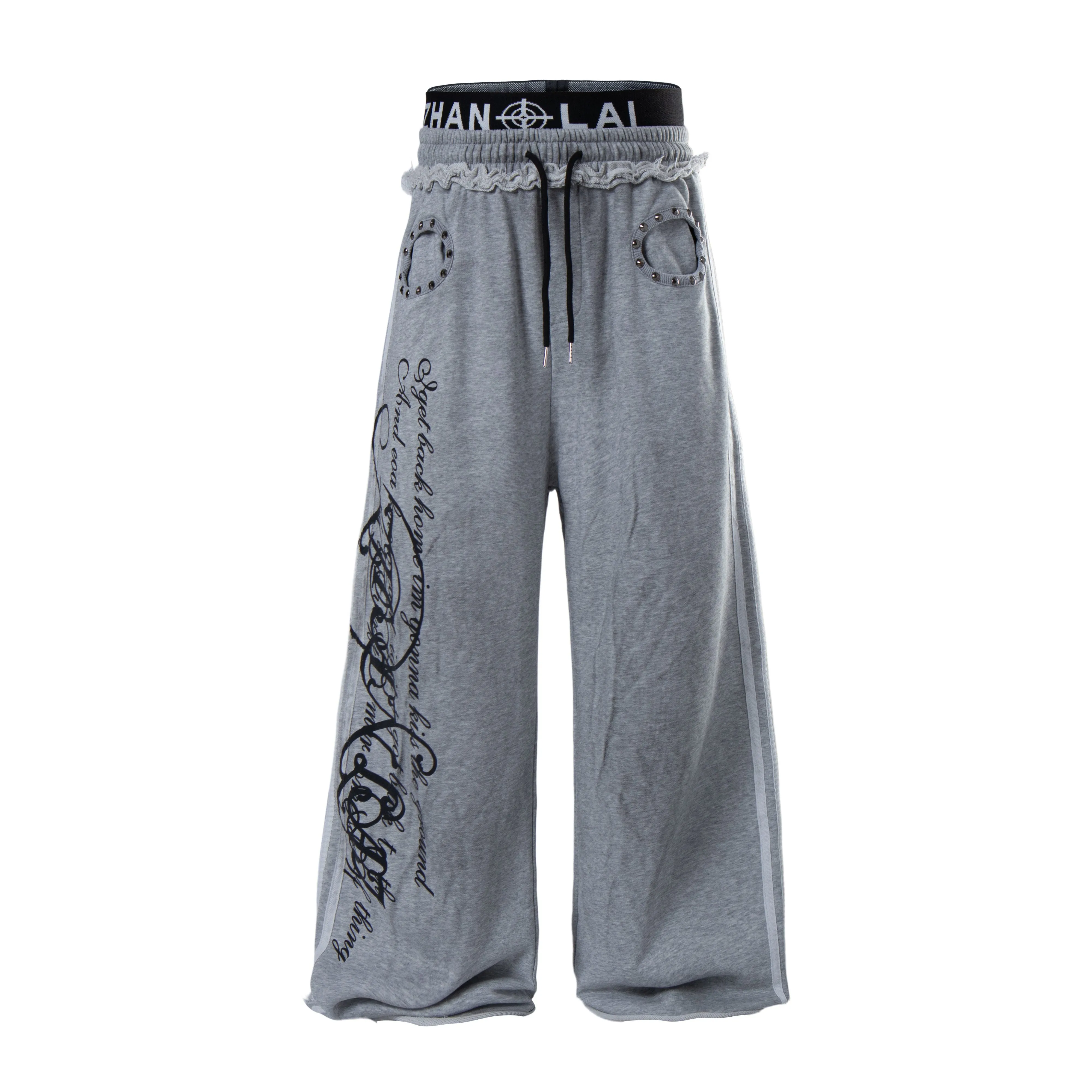 Omirad Script Graffiti Wide-Leg Sweatpants sold by Omirad product image thumbnail 4