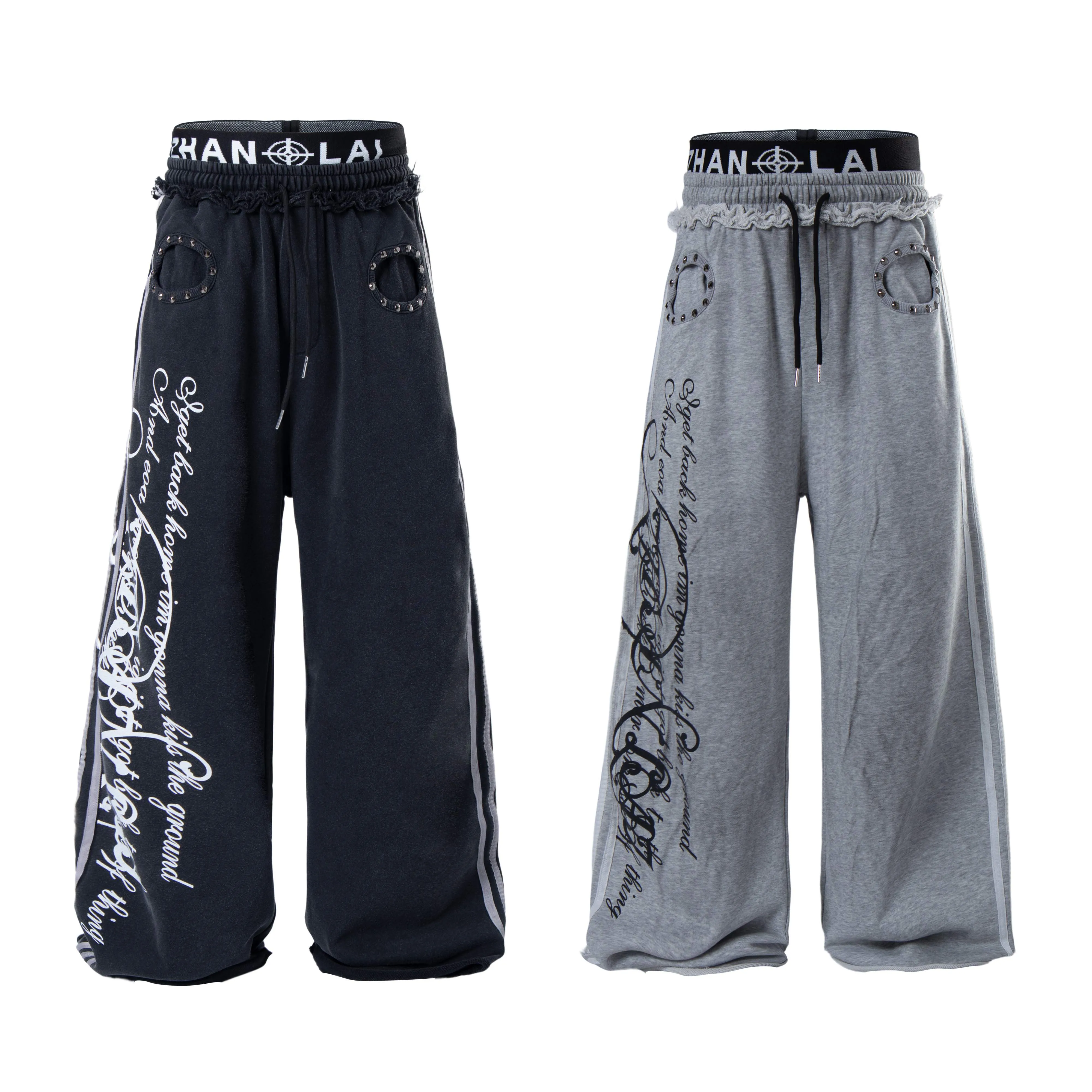 Omirad Script Graffiti Wide-Leg Sweatpants sold by Omirad