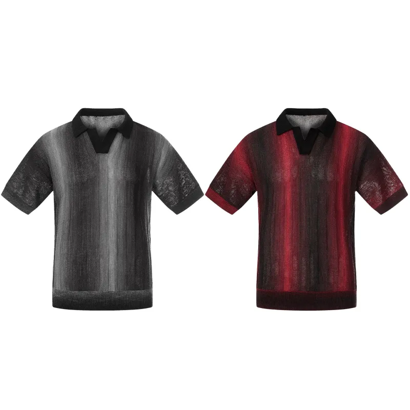 Omirad “Gradient Knit Polo Tee” made by Omirad