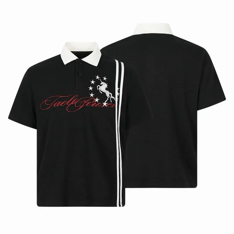 Omirad “Script Stripe Polo Tee” made by Omirad